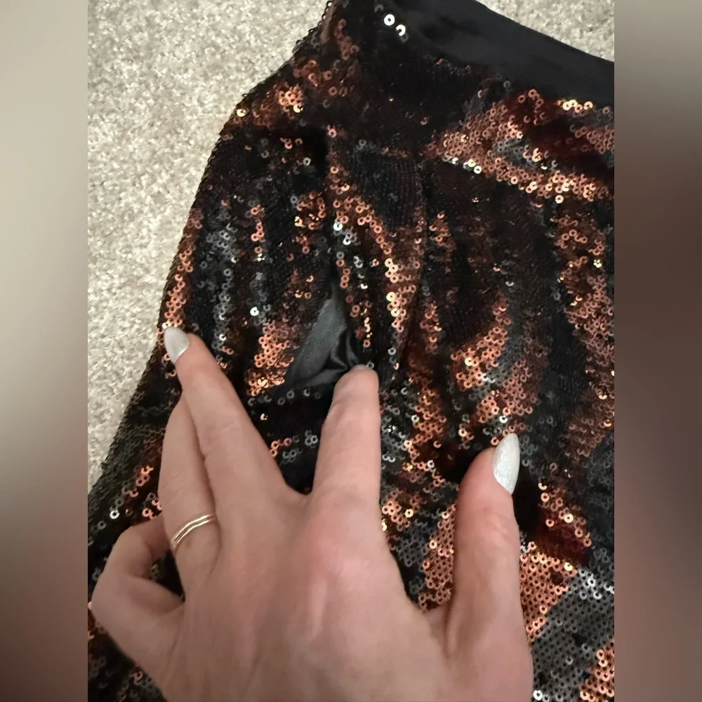 Le Superbe Sequin Bengal Tiger/Animal Print Chino Pants - EUC - size 4 - Picture 8 of 15